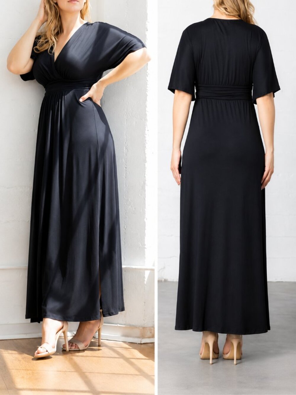Kiyonna Vienna Maxi Dress Black Noir 2X Formal Gown NWT